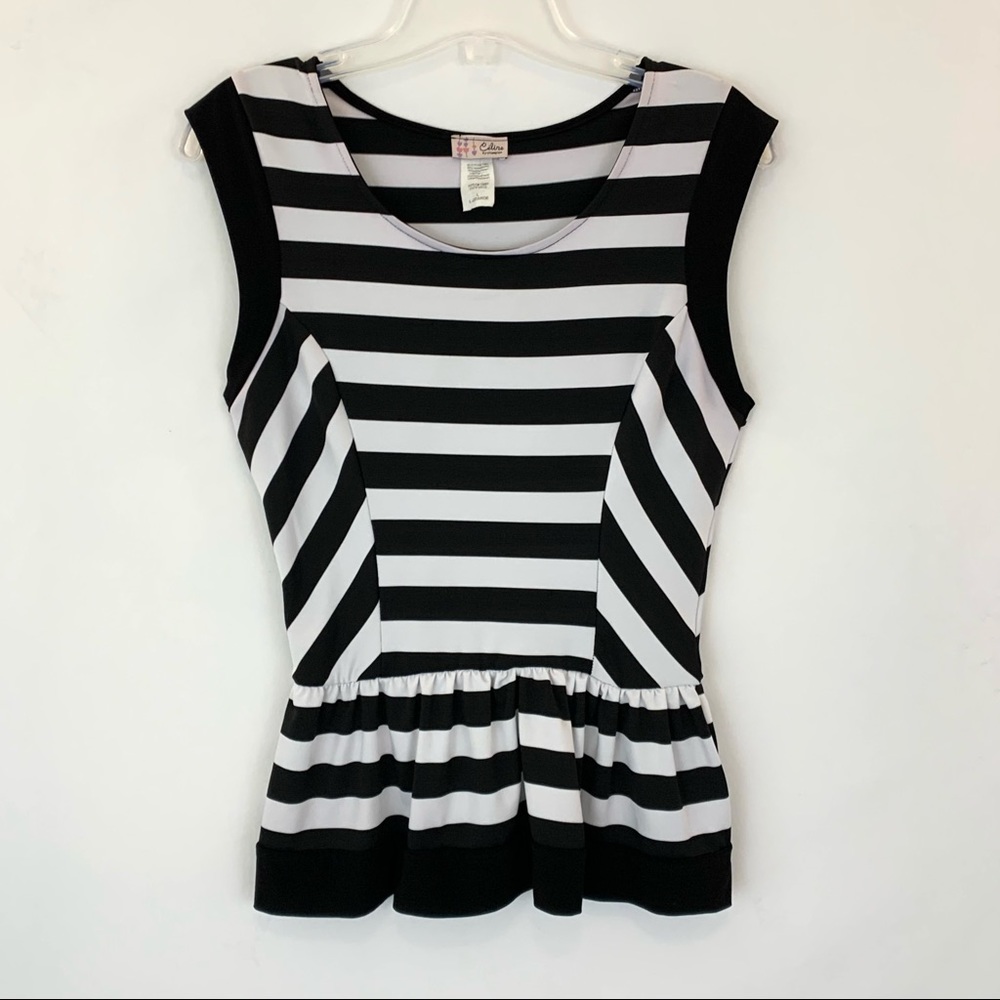 Celine by Champion striped peplum top
